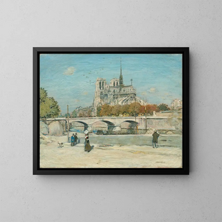 Notre-Dame-maalaus Tournelle-laiturilta katsottuna - Jean François Raffaëlli — kehystetty taideteos seinällä