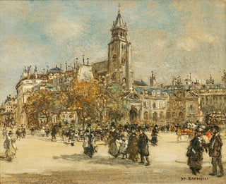 Place de Saint-Germain-des-Prés, Pariisi - Jean François Raffaëlli — näkymä teoksesta