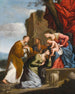 Adoration de l'Enfant Jésus avec trois saints - Jean Le Clerc — näkymä teoksesta
