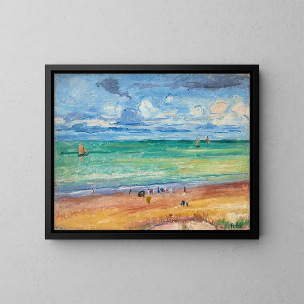La Plage - Jean Misceslas Peské — kehystetty taideteos seinällä