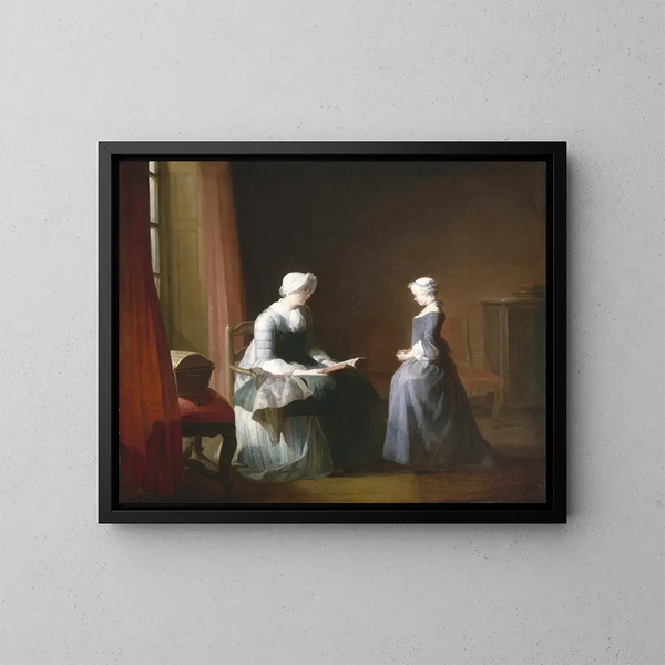 La bonne éducation - Jean Siméon Chardin — kehystetty taideteos seinällä