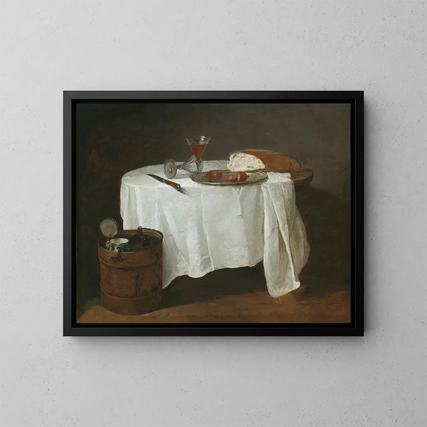 La nappe blanche - Jean Siméon Chardin — kehystetty taideteos seinällä