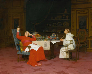 Saarnat pidättäytymisestä - Jehan Georges Vibert — näkymä teoksesta