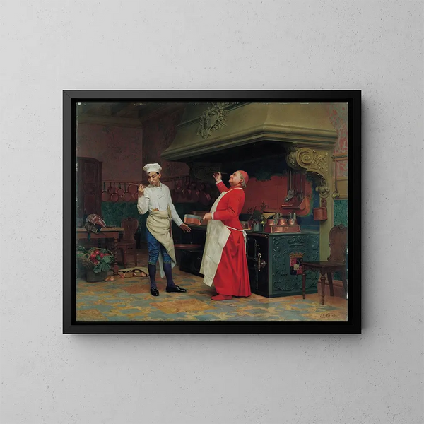 La sauce merveilleuse - Jehan Georges Vibert — kehystetty taideteos seinällä