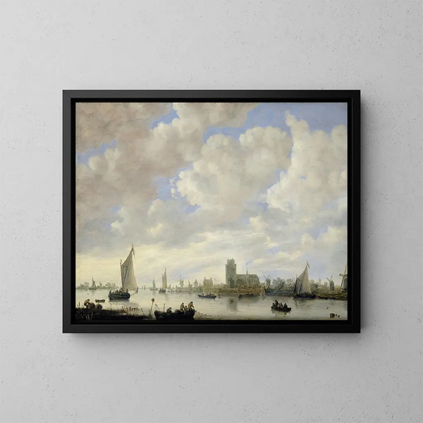 Vue de la Merwede près de Dordrecht - Jeronymus van Diest II — kehystetty taideteos seinällä