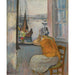 Maalauksen jäljennös Henri Lebasque - Maalaus nuoresta naisesta ikkunan edessä Yêu-saarella