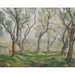 Maalauksen jäljennös Nuori tyttö nukkumassa puiden alla - Henri Lebasque