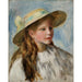 Maalauksen jäljennös Nuori Tyttö Hatun kanssa - Pierre-Auguste Renoir