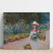 Maalauksen jäljennös Givernyn puutarhassa oleva nuori tyttö - Claude Monet