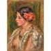 Maalauksen jäljennös Nuori nainen ruusun kanssa - Pierre-Auguste Renoir