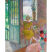 Maalauksen jäljennös Nuori nainen kukkivassa sisätilassa - Henri Lebasque