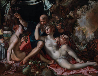 Lot ja hänen tyttärensä - Joachim Wtewael — näkymä teoksesta