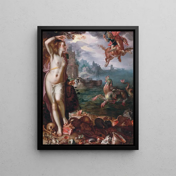 Persée libère Andromède - Joachim Wtewael — kehystetty taideteos seinällä