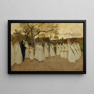 Joaquim Vayreda - Procession of Schoolgirls.webp