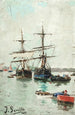 Veneet satamassa - Joaquín Sorolla — näkymä teoksesta