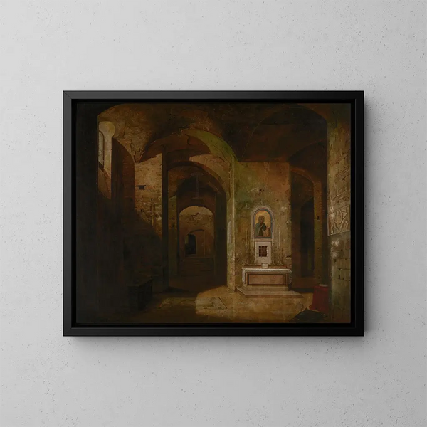 La crypte de la basilique San Martino ai Monti à Rome - Jodocus Sebastiaen van den Abeele — kehystetty taideteos seinällä