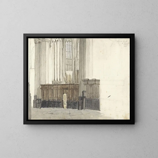 Chapelle des Drapeniers dans la Nouvelle Église d'Amsterdam - Johan Adolph Rust — kehystetty taideteos seinällä