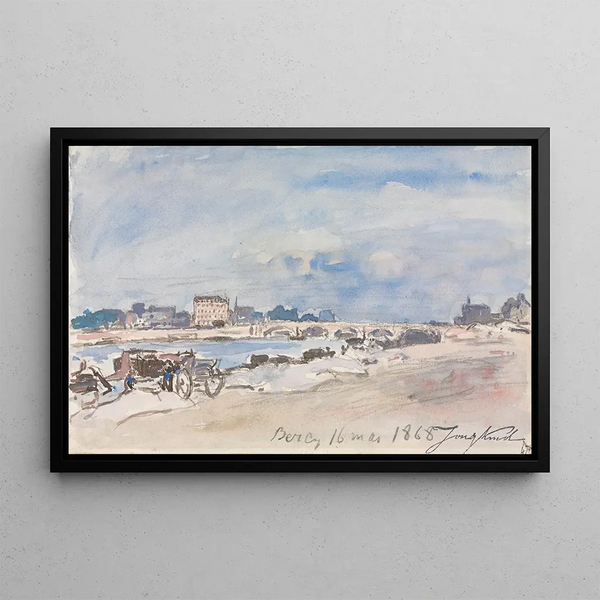 Bercy-maalaus - Johan Barthold Jongkind — kehystetty taideteos seinällä