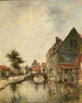 Canal intérieur de la ville de Dordrecht - Johan Barthold Jongkind — näkymä teoksesta