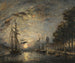 Clair de lune sur un canal à Dordrecht - Johan Barthold Jongkind — näkymä teoksesta