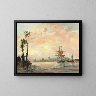 La Seine près de Rouen - Johan Barthold Jongkind — kehystetty taideteos seinällä
