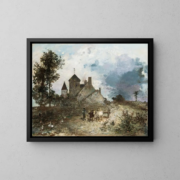 Le Château Nivre - Johan Barthold Jongkind — kehystetty taideteos seinällä