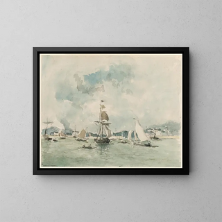 Le port de Honfleur - Johan Barthold Jongkind — kehystetty taideteos seinällä