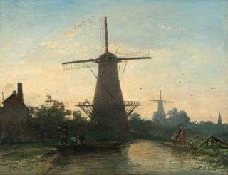 Moulins à vent près de Rotterdam - Johan Barthold Jongkind — näkymä teoksesta