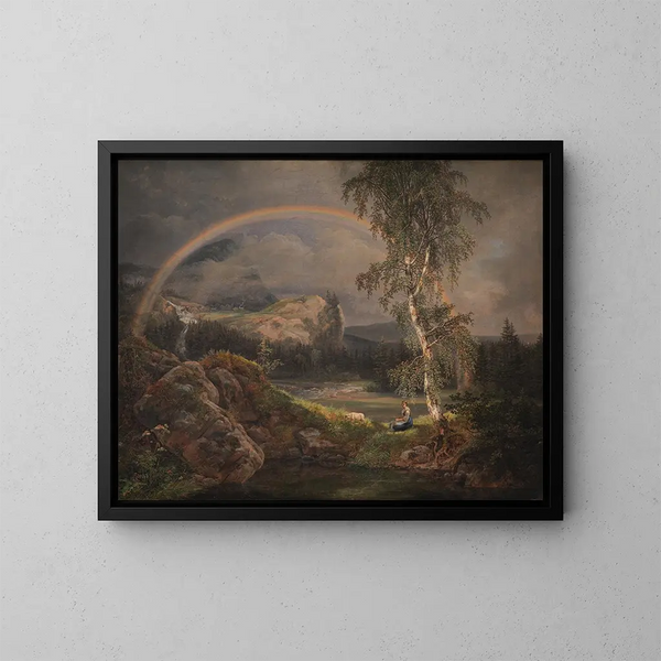 Johan Christian Dahl - Norwegian Landscape with a Rainbow.webp