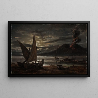 Johan Christian Dahl - Vesuvius In Eruption Moonlight.webp