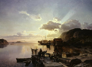 Kalastajakylä Bohuslänissä - Johan Edvard Bergh — näkymä teoksesta