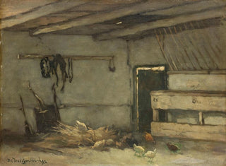 sisätilasta navetasta - Johan Hendrik Weissenbruch — näkymä teoksesta