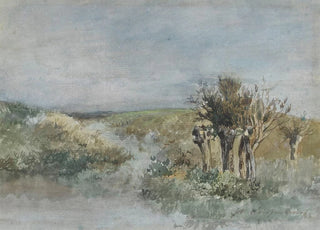 Johan Hendrik Weissenbruch - Landschap met knotwilgen langs een sloot.webp