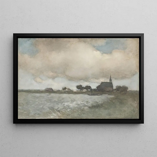 Johan Hendrik Weissenbruch - View of the Church at Noordse Dorp near Noorden.webp