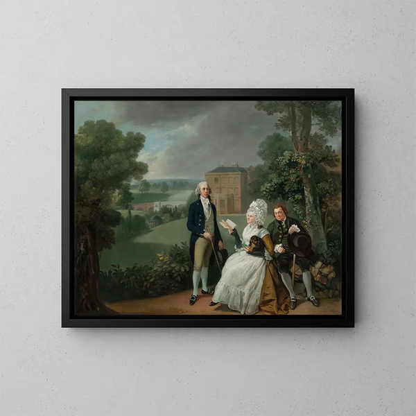 La famille Sayer de Richmond - Johan Joseph Zoffany — kehystetty taideteos seinällä