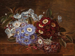 Johan Laurentz Jensen - Still life with primroses on a marble ledge.webp