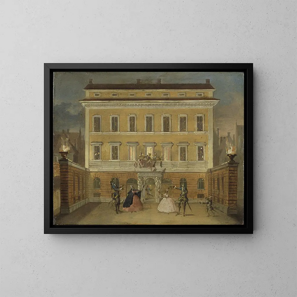 Singes acting in front of the governor's house in Stockholm - Johan Pasch vanha — kehystetty taideteos seinällä