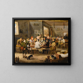 Taverna-tilanteesta - Johann Baptist Pflug — kehystetty taideteos seinällä