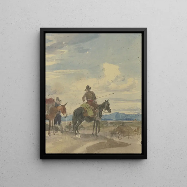 Johann Adam Klein - Bauer zu Pferde und Maultiertreiber aus der rmischen Campagna.webp