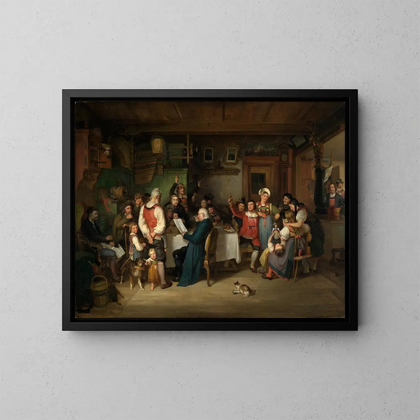 La remise des prix du club agricole dans une ferme hotzenwlder - Johann Baptist Kirner — kehystetty taideteos seinällä