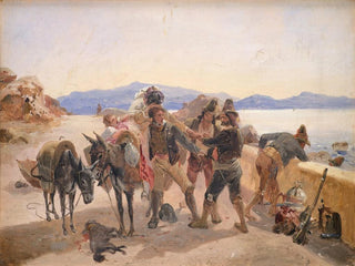 Johann Baptist Kirner - Robbers Attacking Travellers.webp