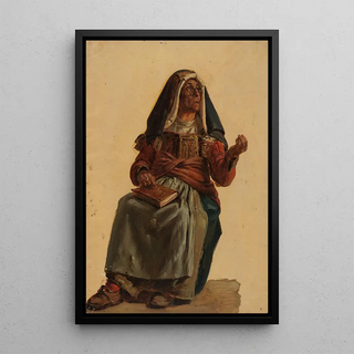 Johann Baptist Kirner - Sitzende alte Italienerin mit einem Buch im Scho.webp