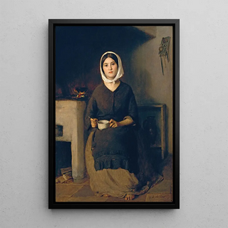 Johann Baptist Reiter - Sitzende Frau in einer Bauernkche.webp