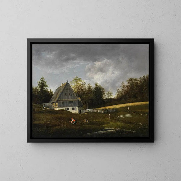 Moulin dans la vallée de Plauen près de Dresde - Johann Christian Klengel — kehystetty taideteos seinällä