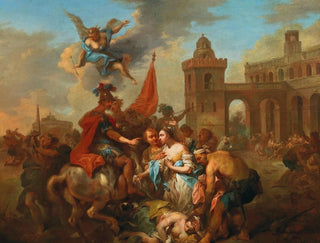 Romulus ja Hersilie - Johann Conrad Seekatz — näkymä teoksesta