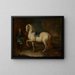 Maître d'écurie avec un cheval gris - Johann Elias Ridinger — kehystetty taideteos seinällä