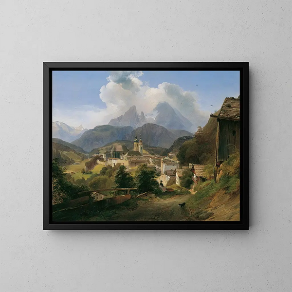 Berchtesgaden avec le Watzmann - Johann Fischbach — kehystetty taideteos seinällä
