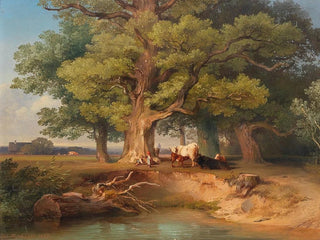 Johann Fischbach - Landscape with Cows and Herders.webp