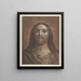 Tête du Christ d'après Reni - Johann Friedrich Bause — kehystetty taideteos seinällä