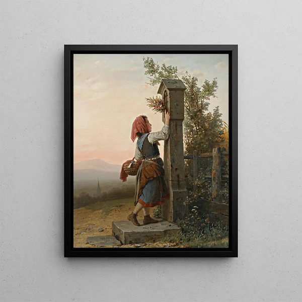 Sur le chemin du retour - Johann Georg Meyer von Bremen — kehystetty taideteos seinällä